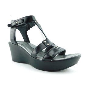 New NAOT Black Leather Caged Wedge Platform Sandals 42EU / 11US